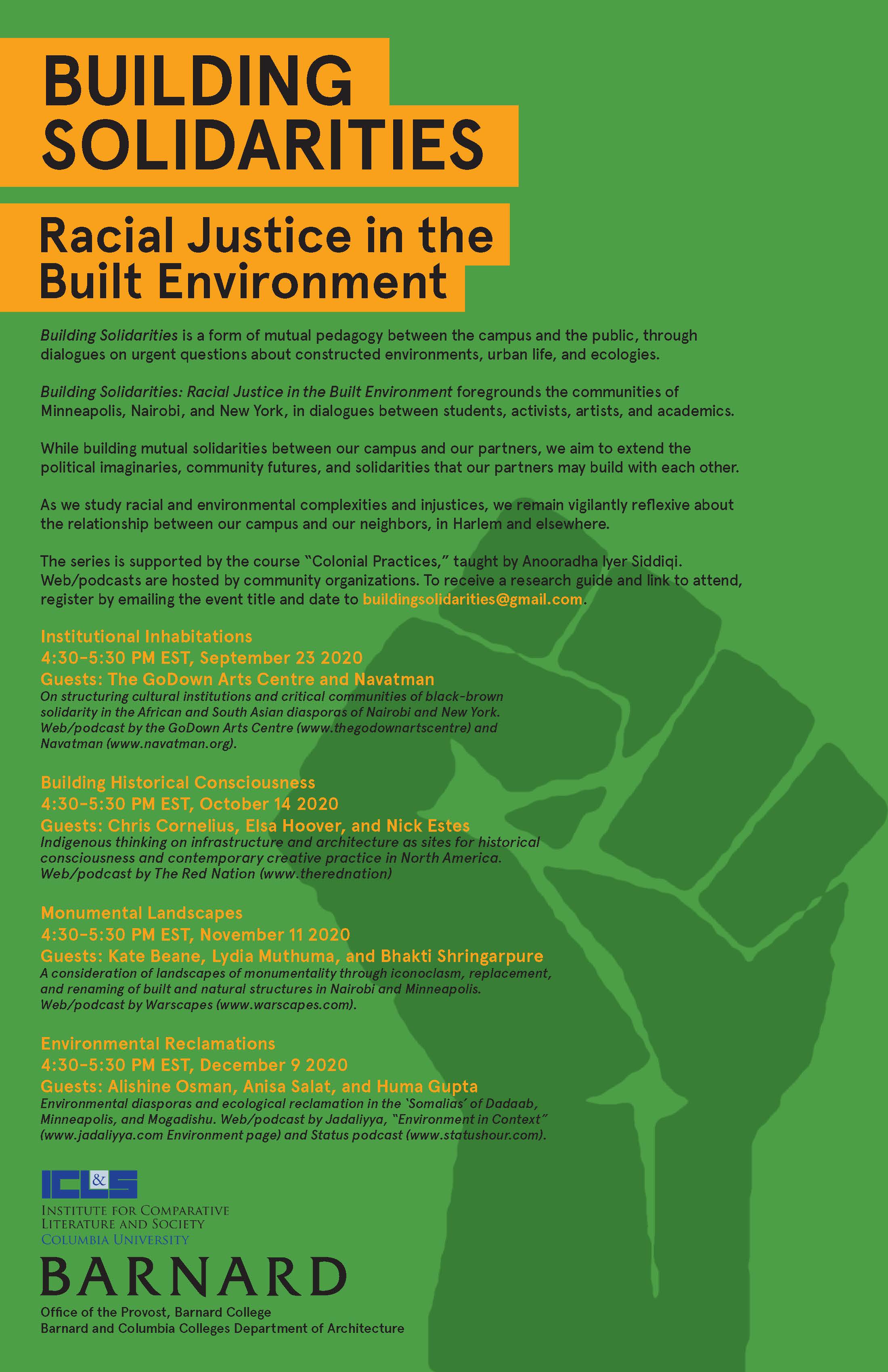 Building Solidarities Poster Fall 2020 