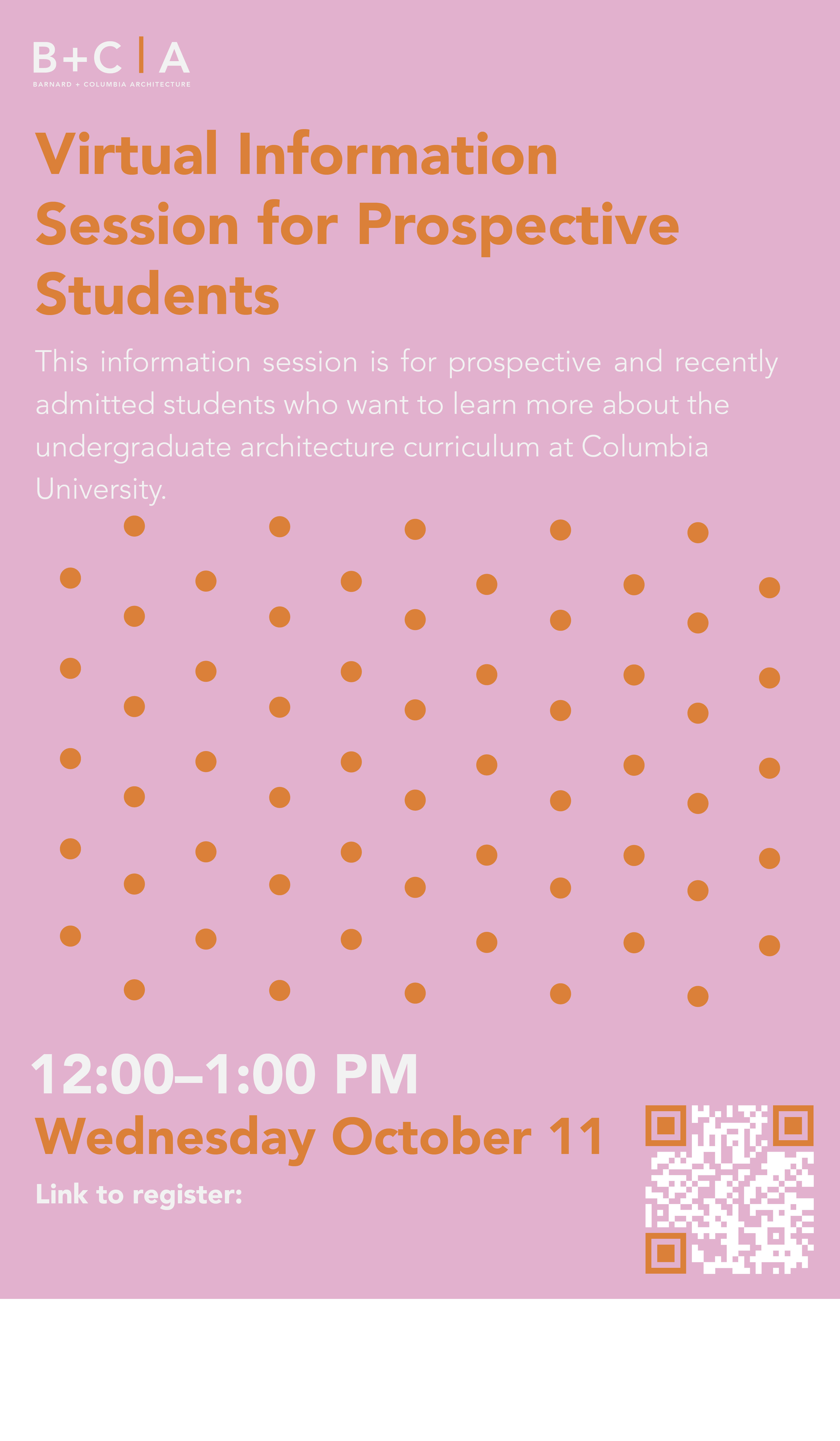 Poster for fall prospective student information session