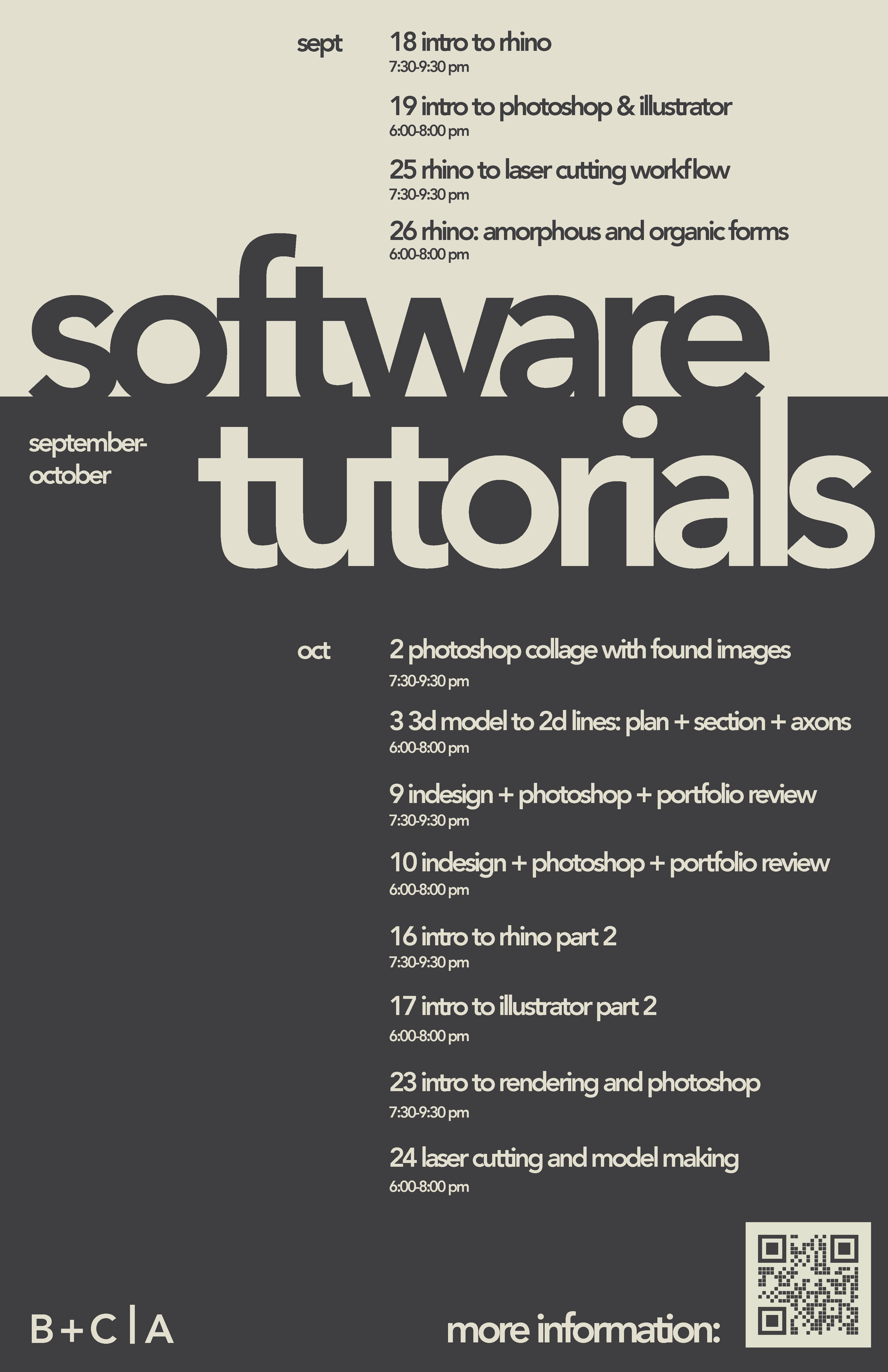 Calendar of sept-oct software tutorials
